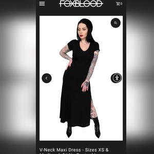 Foxblood V Neck Maxi Dress L